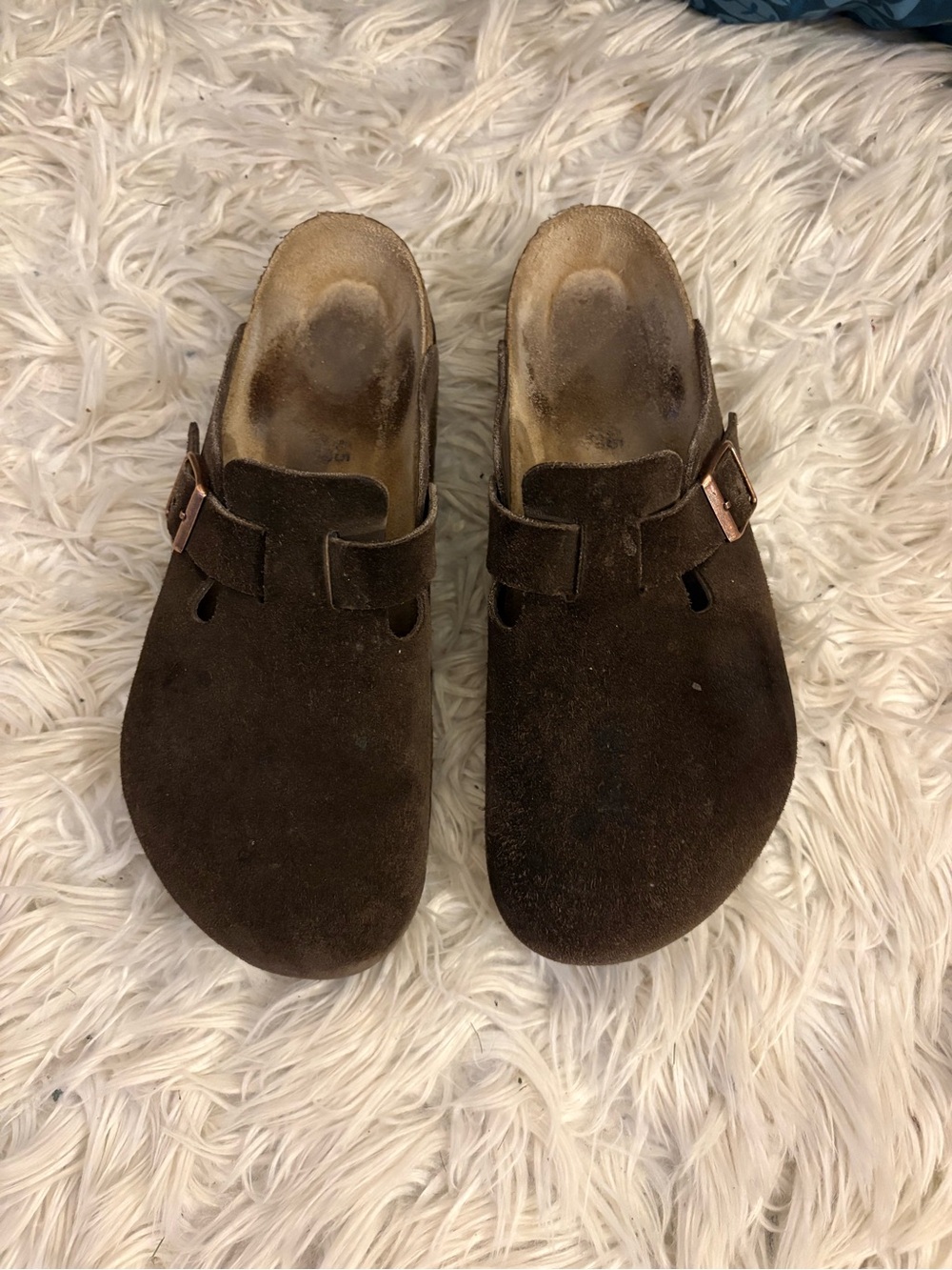 Birkenstock Brown Suede Clogs